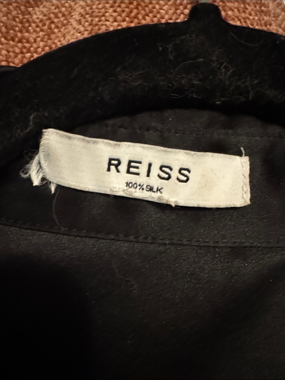Reiss Black 100% silk Button-Front Blouse - Picture 2 of 4